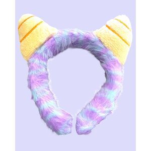 New Cat Ears Head Band Purple Turquoise & Yellow Very Soft & Fuzzy